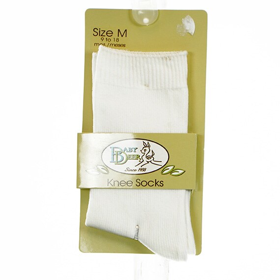 Baby Socks White Knee Length M 9-18M