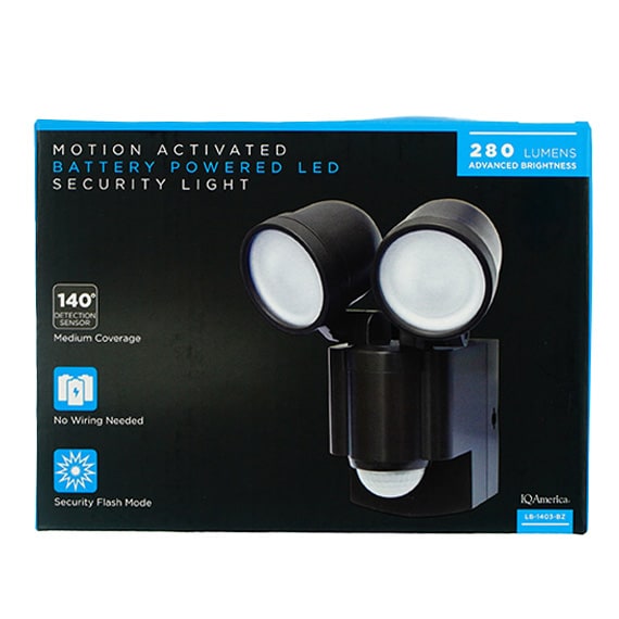 Motion Security Light 280 Lumens Battery Operated Bronze ENG/FR