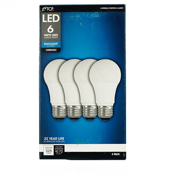 LED Light Bulbs 40W Eq A19 Dimmable Daylight 4PK UL CAN-US