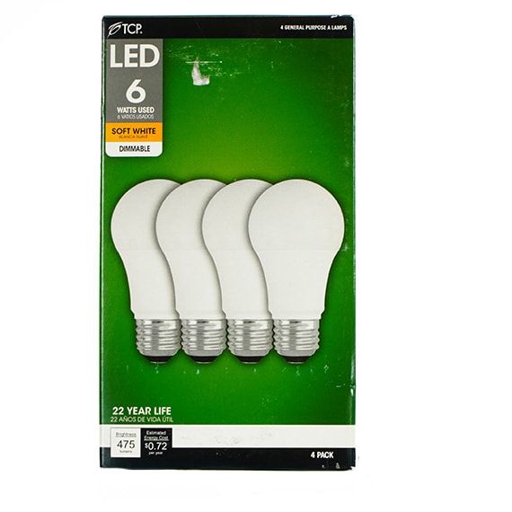 LED Light Bulbs 40W Eq A19 Dimmable Soft White 4PK UL CAN-US