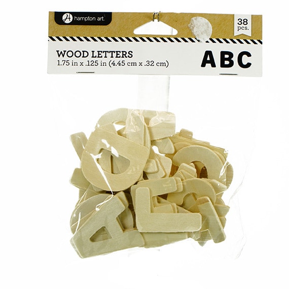 Wood Letters ABC 38Pcs 1.75X.125