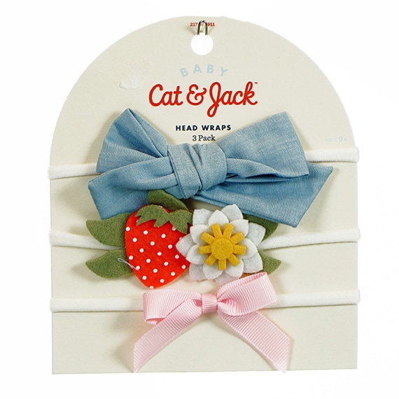 Cat & Jack Headwrap 3Pk Strawberry