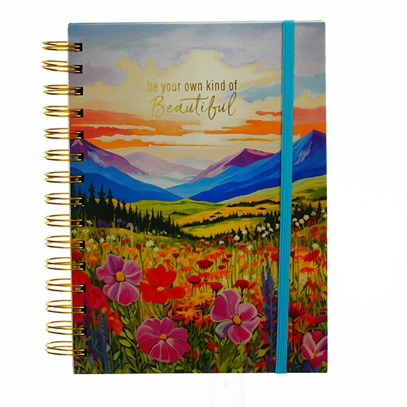 Hardcover Spiral Journal Be Your Own 300 Pg W/ Elastic 7x8in