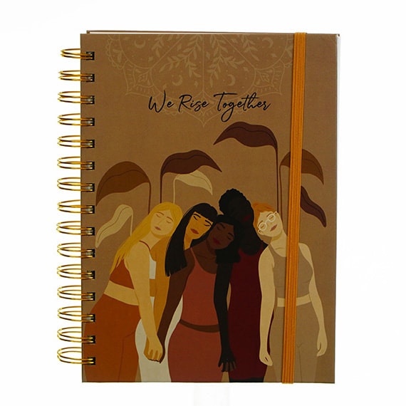 Hardcover Spiral Journal Rise Together 300 Pg W/ Band 7x8in