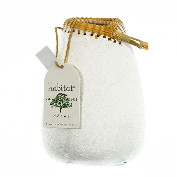 Decor Mud And Cane Vase With Rattan Wrap -White 6