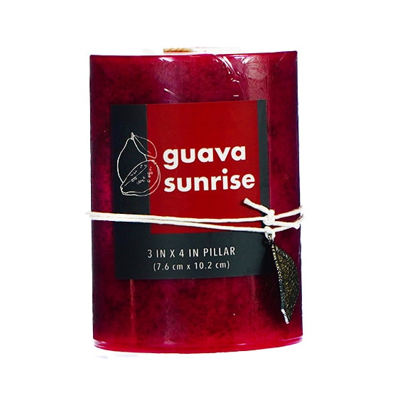 Candle Mottled Pillar 3X4 Guava Sunrise