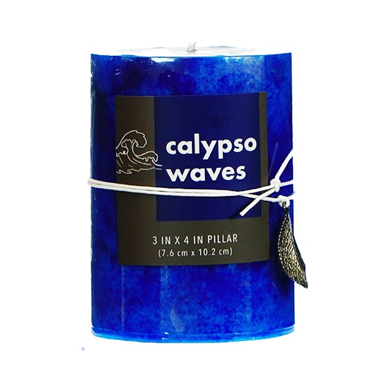 Candle Mottled Pillar 3X4 Calypso Waves