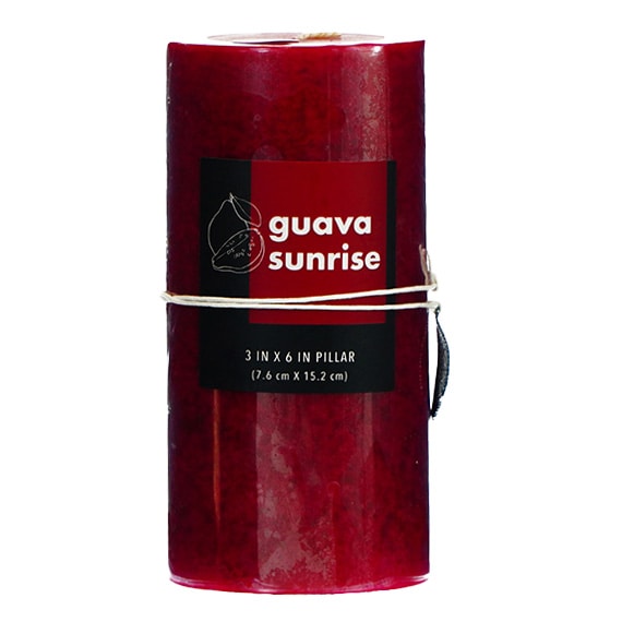 Candle Mottled Pillar 3X6 Guava Sunrise