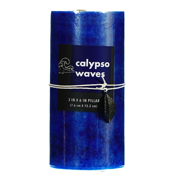 Candle Mottled Pillar 3X6 Calypso Waves