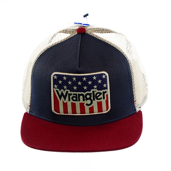 Cap Wrangler Stars/Stripes Mesh Navy/Maroon/Khaki OSFM