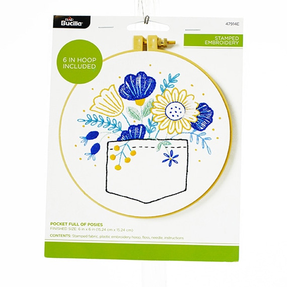 Stamped Embroidery Kit -Pocket Full Of Posies
