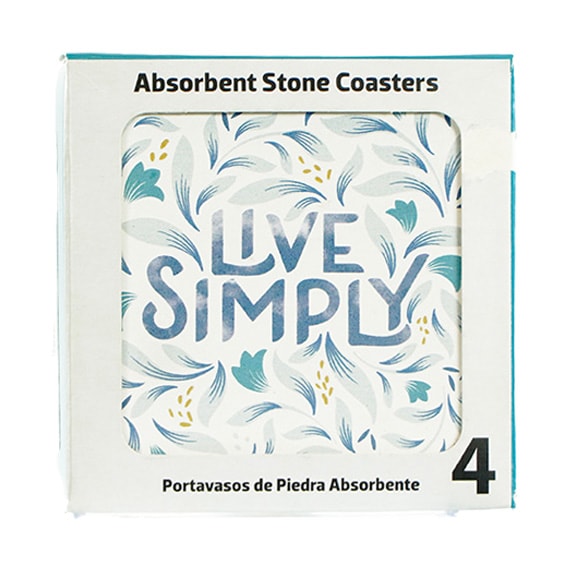 Coasters Live Simply Blue 4 Pk Set 4x4in