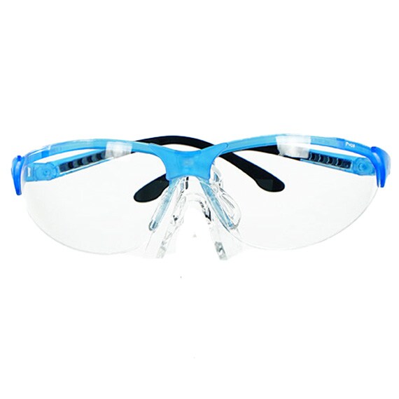 Safety Glasses, Clear Cryst Al Blue Frame