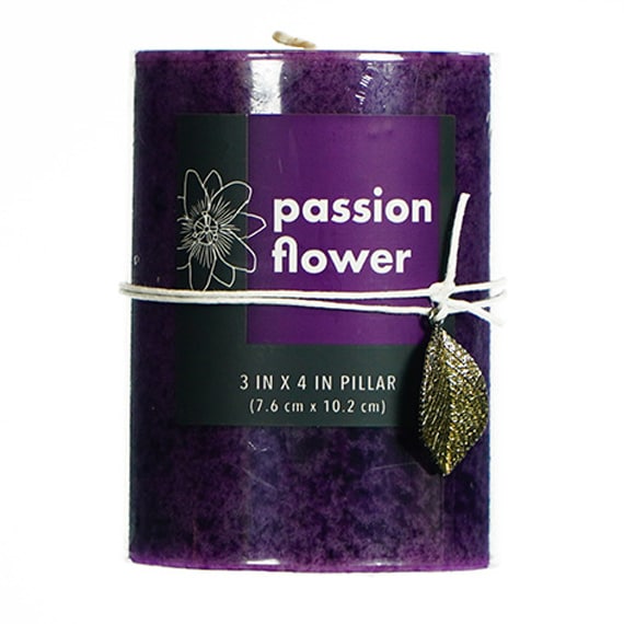 Candle Mottled Pillar 3X4 Passion Flower