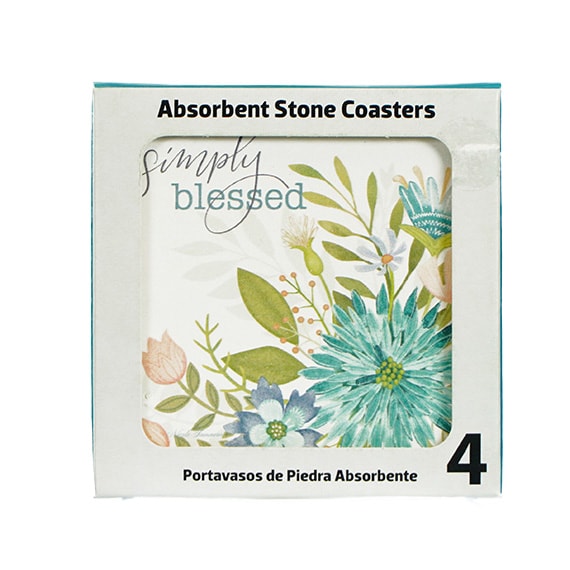 Coasters Simply Blessed 4 Pk Set 4x4in