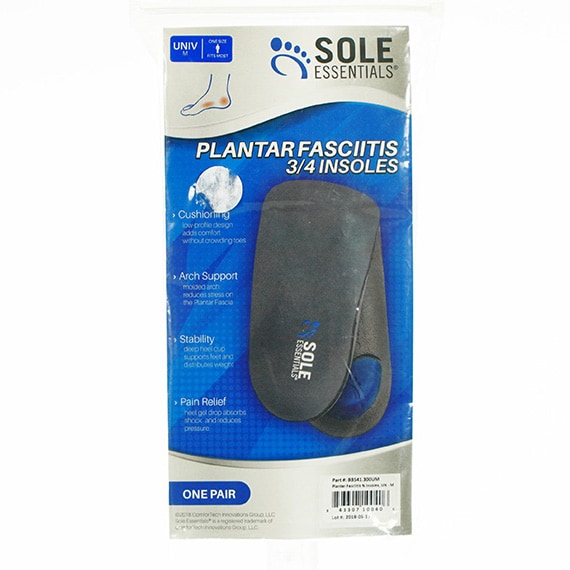 Insole Plantar Fasciitis Sole Essentials M 3/4 In