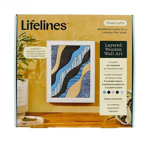 FlowCrafts - Layered Wooden Wall Art 10.5in x 11.25in x 2.6in