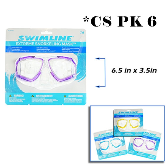 Swim Mask Youth/Adult Thermotech Triview ASST 3 CS PK 6