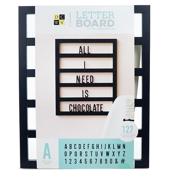 Letter Board Backless Frame Black 127 Characters 16X20
