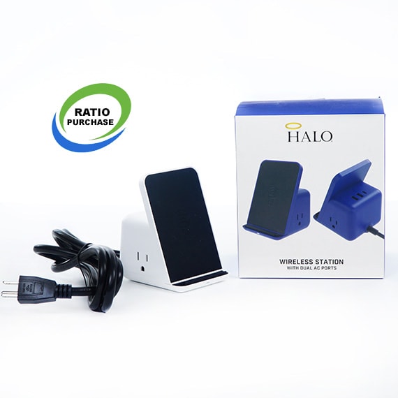Wireless Station Dual AC USB A & C White UL US -RSLO