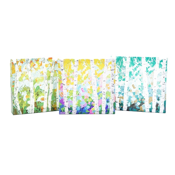 Wall Art 3PC Colorful Birch 8X8