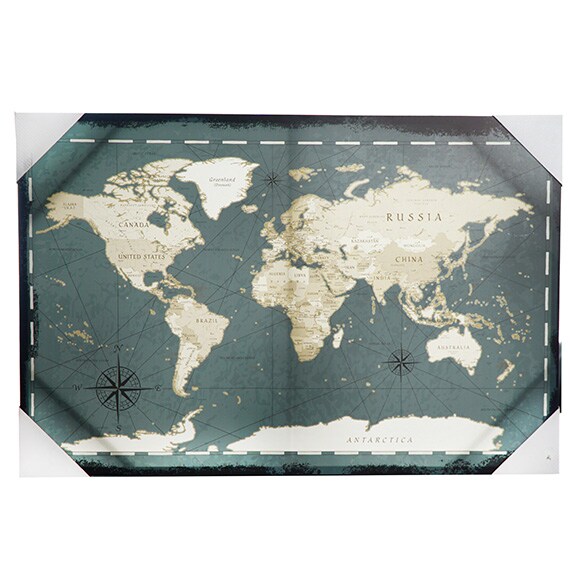 Wall Art Rustic Map 24x36in