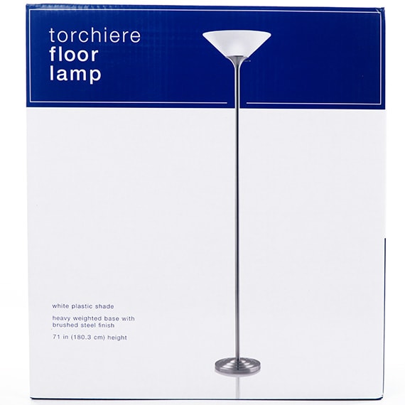 Torchiere Floor Lamp Brushed Nickel 71