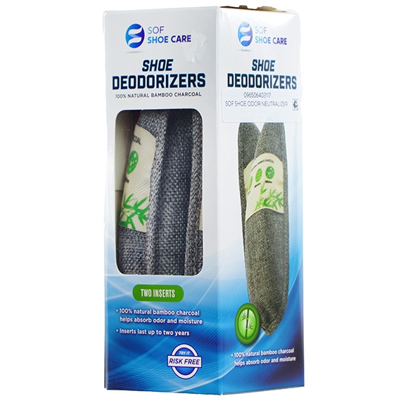 Shoe Odor Neutralizer Bamboo Inserts 2Pk