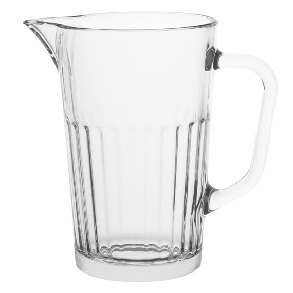 Heavy Duty Everyday Glass Jug, Fluted Pitcher With Spout And Handle - 41.5 OZ