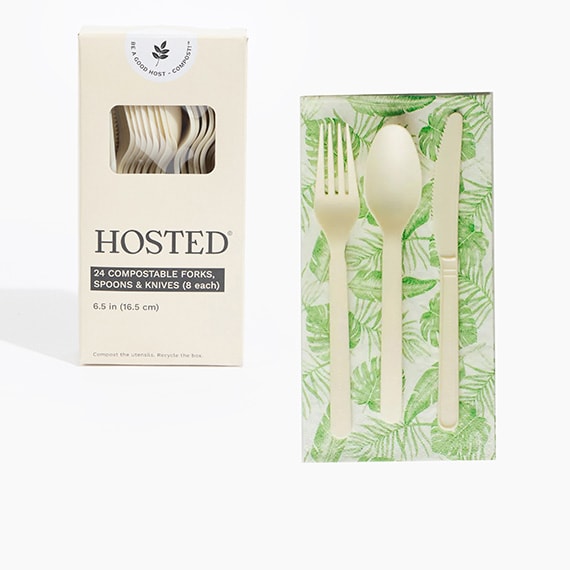 RSO-Compostable Cutlery Forks, Spoons & Knives 8ea, 6.5