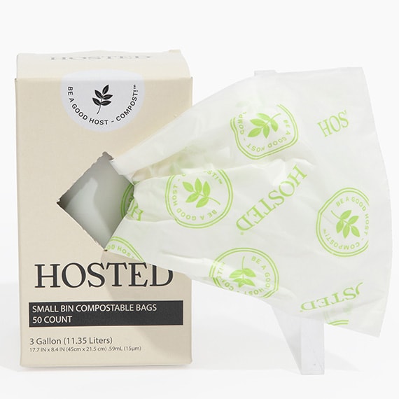 Trash Bag 3 Gallon Printed Compostable 50 Pack