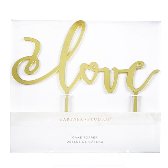 Cake Topper Love -Gold