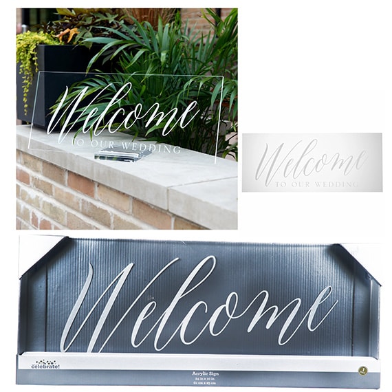 Sign Welcome Wedding Acrylic 24X10