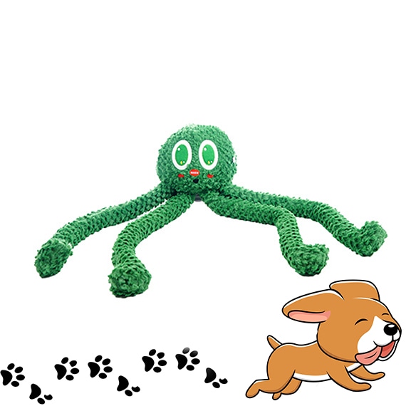 Pet Toy Green Octopus 24