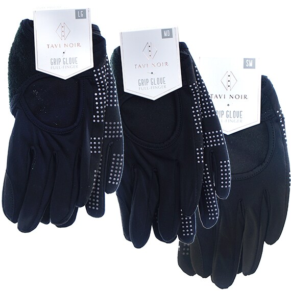 Grip Gloves Full Finger Open Back Blk Women's ASST