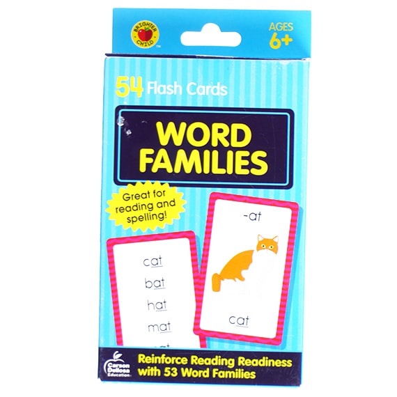 Word Families 54 Flash Cards Age 6+ PP $2.99 6x3in